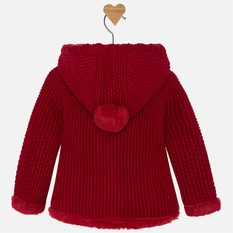 Dievčenský sveter pletený s kapucňou - BKC