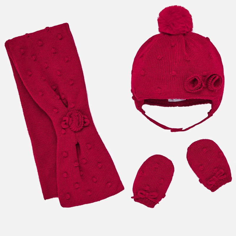 Dievčenská čiapka-šál-rukavice - 3-set