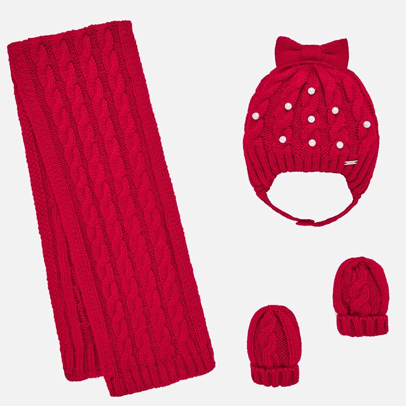 Dievčenská čiapka - šál - rukavice - 3-set