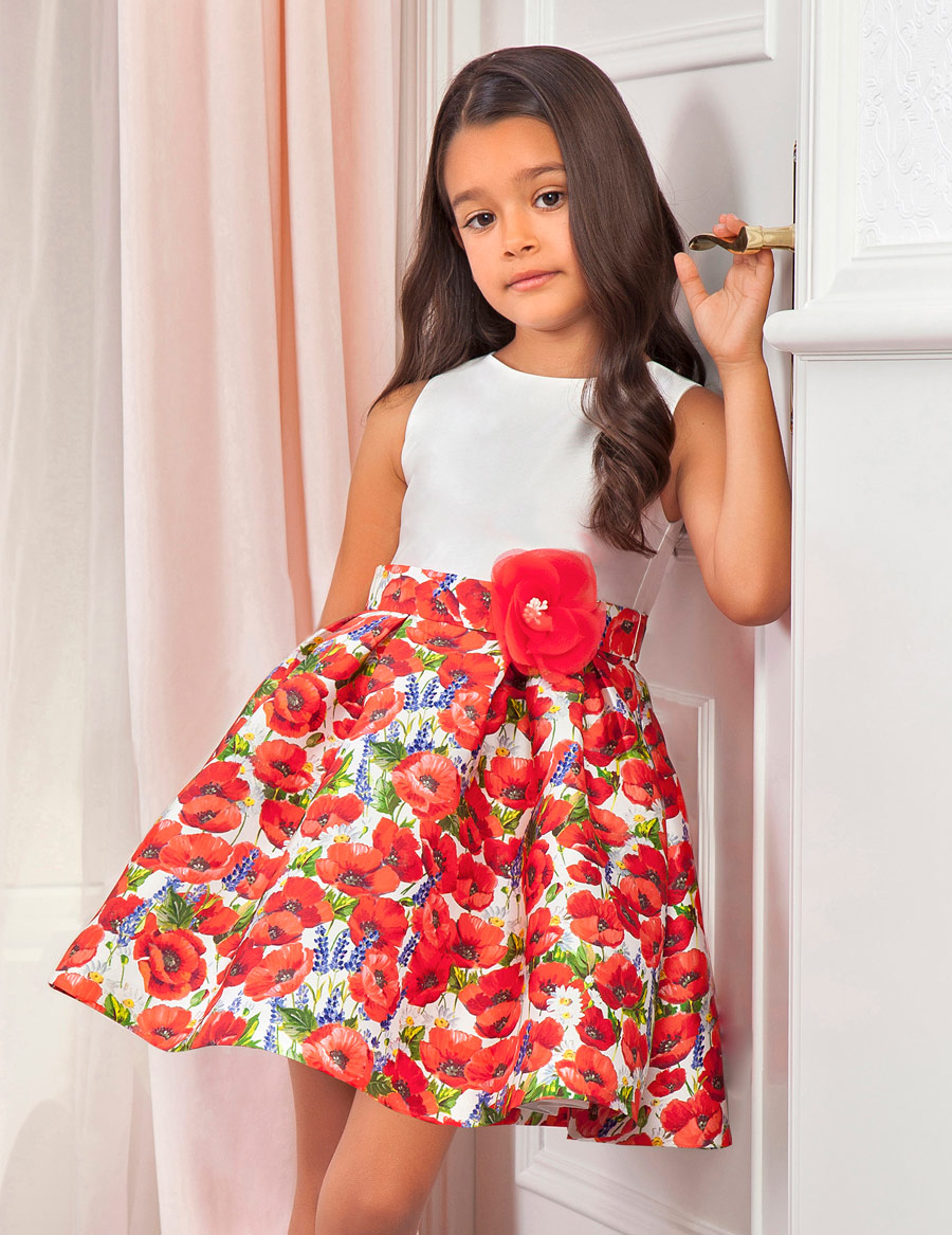 Dievčenské šaty   - Abel&Lula - Poppies mikado dress