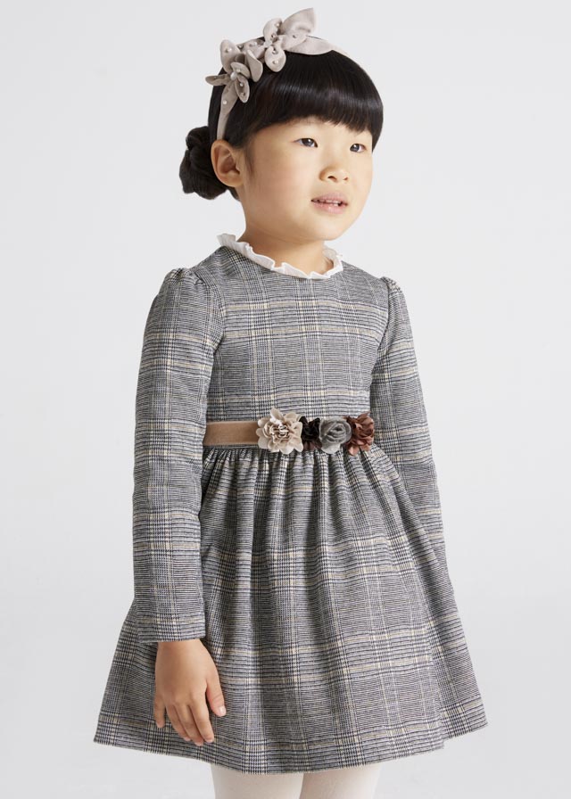 Dievčenské šaty - MYRL - Patterned dress with floral sash