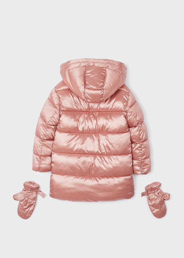 Dievčenský kabát zimný - MYRL - ECOFRIENDS padded jacket with mittens