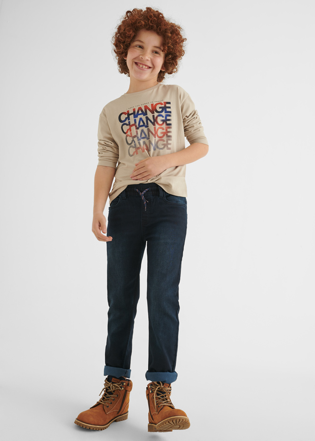 Chlapčenské nohavice riflové - MYRL - ECOFRIENDS jogger fit soft jeans