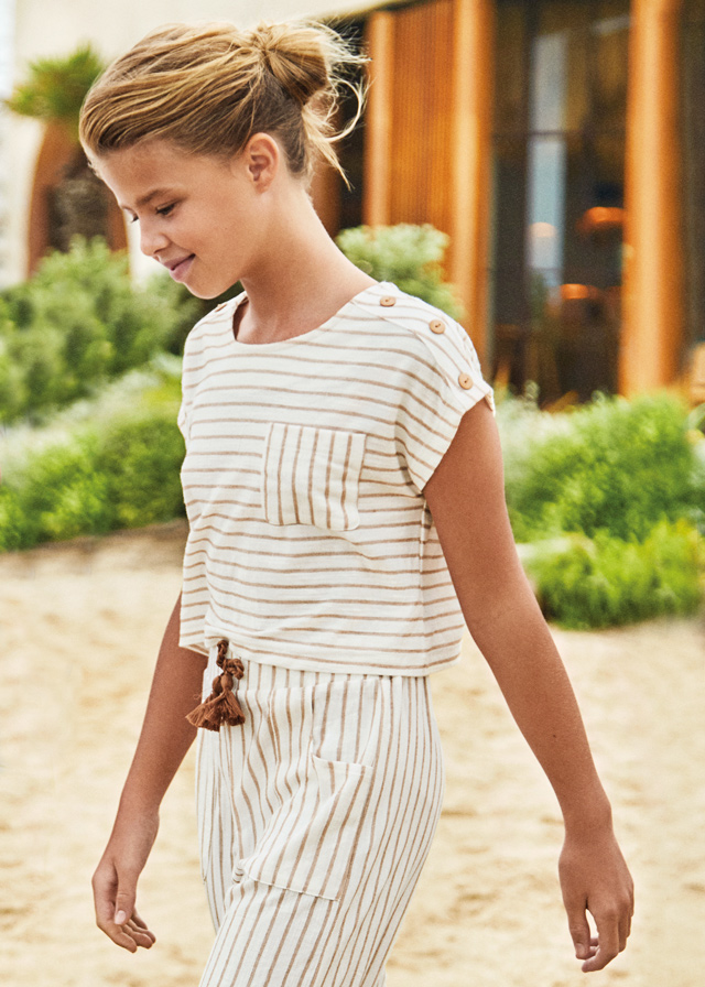 Dievčenské tričko s krátkym rukávom - MYRL - stripes
