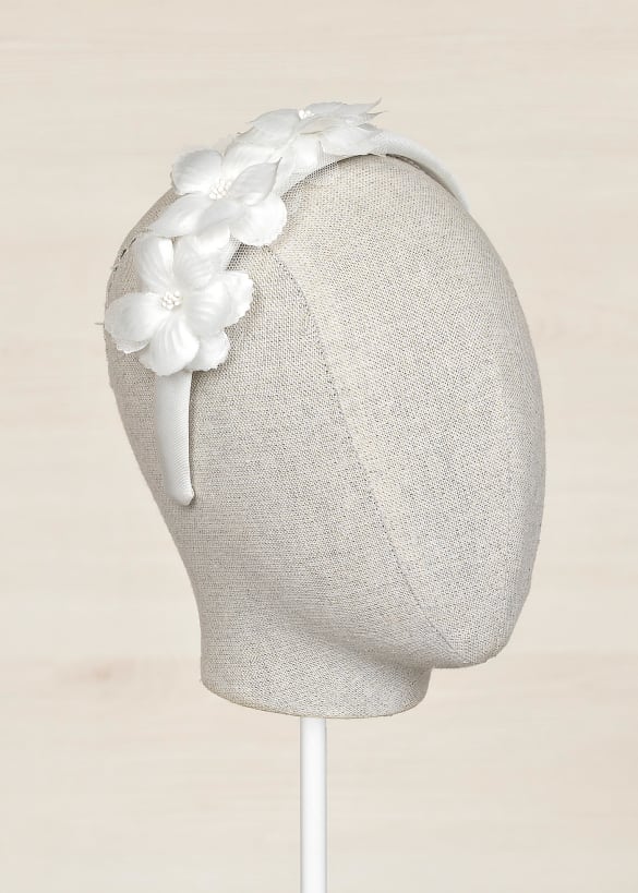 Dievčenská čelenka - Abel&Lula - Flower Headband - White