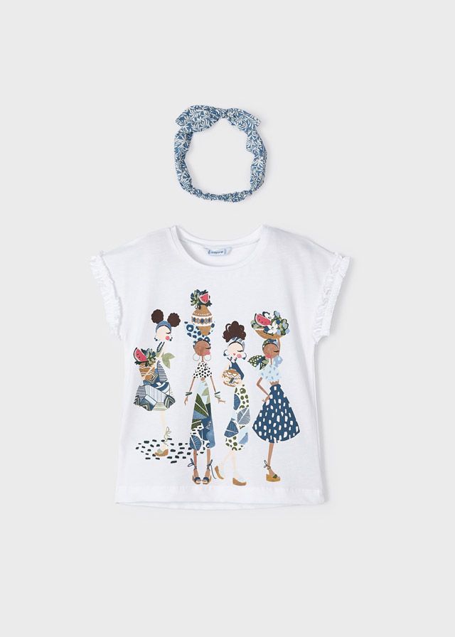 Dievčenské tričko s krátkym rukávom s čelenkou - MYRL - ECOFRIENDS
