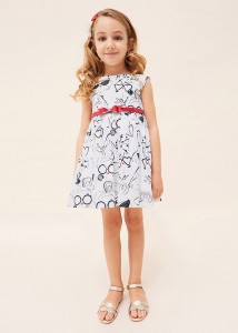 Dievčenské šaty  - MYRL - Print dress with belt - 3921-33