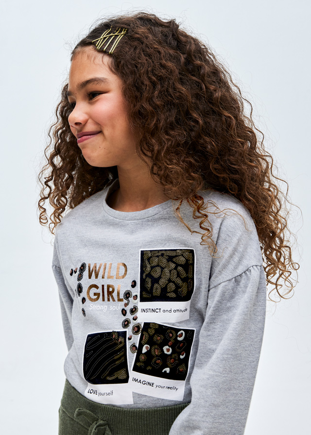Dievčenské tričko s dlhým rukávom - MYRL - wild girl