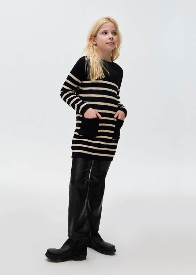 Dievčenské šaty pletené - MYRL - striped