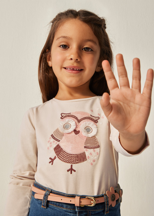 Dievčenské tričko s dlhým rukávom - MYRL - owl