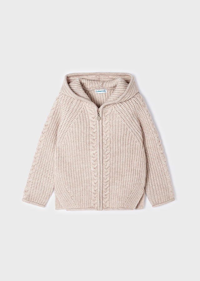Dievčenský sveter pletený s kapucňou - MYRL - knit