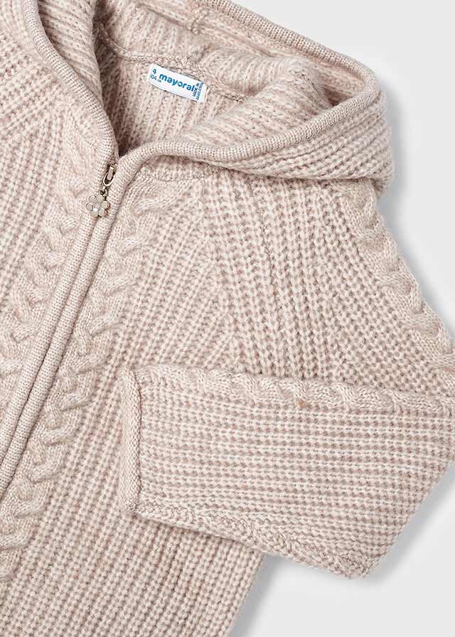 Dievčenský sveter pletený s kapucňou - MYRL - knit