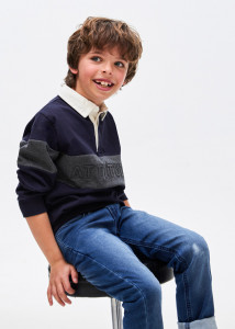 Chlapčenská polokošeľa s dlhým rukávom - MYRL - Boy Polo shirt - 7181-33