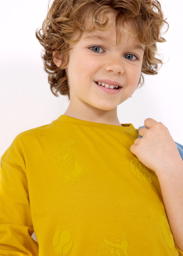 Chlapčenské tričko s dlhým rukávom - MYRL - Boy embossed T-shirt