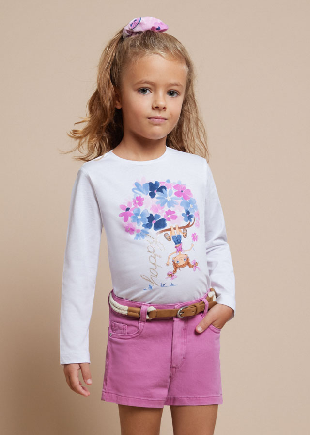 Dievčenské tričko s dlhým rukávom s gumičkou do vlasov - MYRL