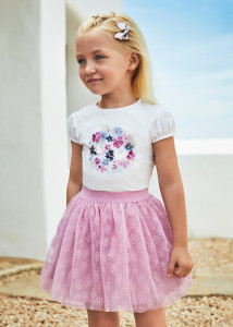 Dievčenské tričko s krátkym rukávom + sukňa - MYRL - 2set - 3953-30