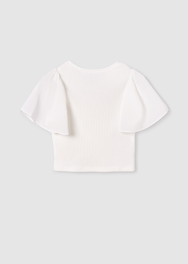 Dievčenské tričko s krátkym rukávom - MYRL - rib-knit