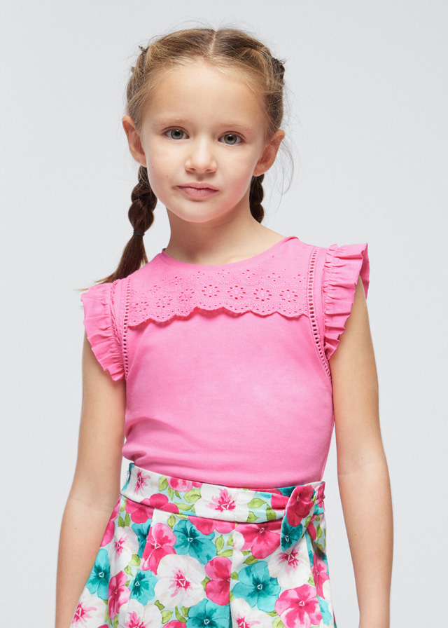 Dievčenské tričko bez rukávov - MYRL - eyelet