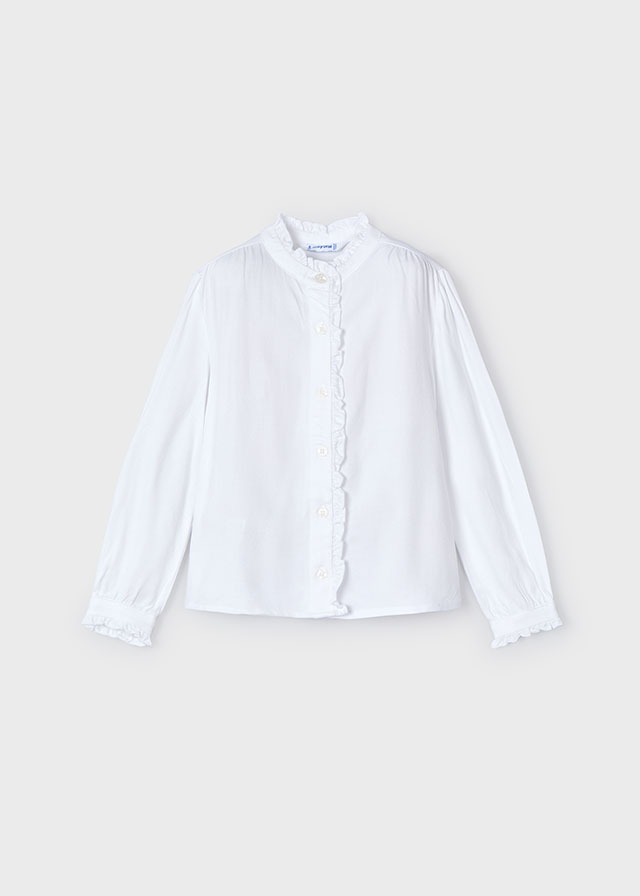 Dievčenská blúzka - MYRL - Ruffle Blouse - White