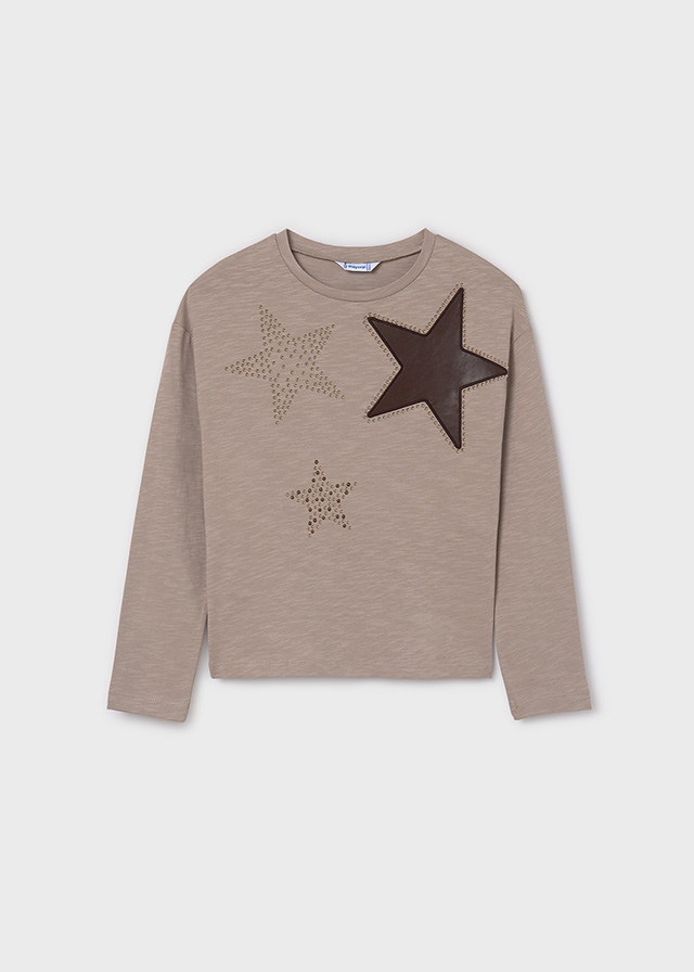 Dievčenské tričko s dlhým rukávom - MYRL - Strass Star T-Shirt