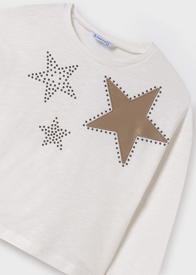 Dievčenské tričko s dlhým rukávom - MYRL - Strass Star T-Shirt