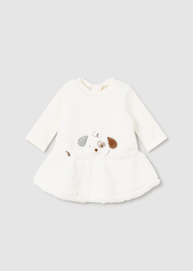 Dievčenské šaty s čelenkou - MYRL - Newborn Fur Dress with Headband