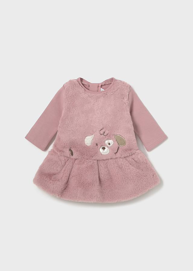 Dievčenské šaty s čelenkou - MYRL - Newborn Fur Dress with Headband