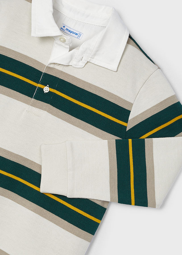 Chlapčenská polokošeľa s dlhým rukávom - MYRL - Stripes Polo