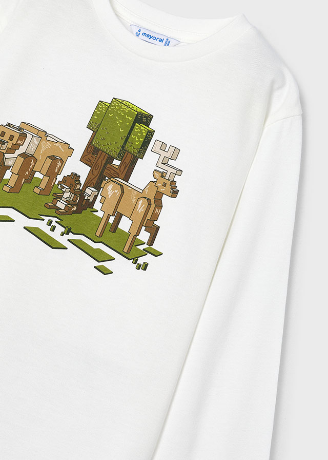 Chlapčenské tričko s dlhým rukávom - MYRL - Pixel Print T-Shirt