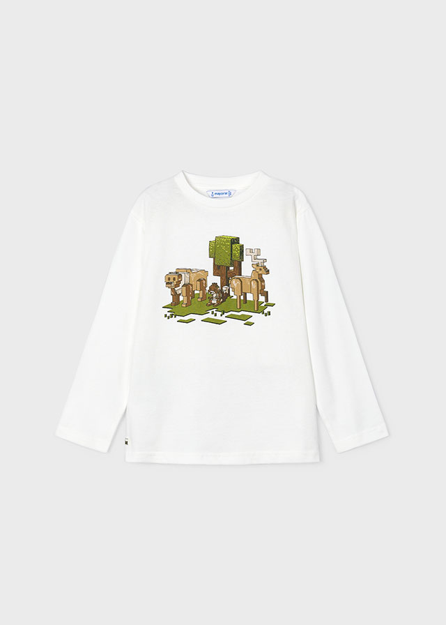 Chlapčenské tričko s dlhým rukávom - MYRL - Pixel Print T-Shirt