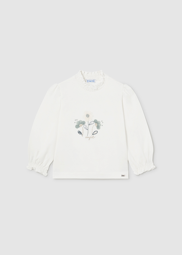 Dievčenské tričko s dlhým rukávom - MYRL - Flower Turtleneck