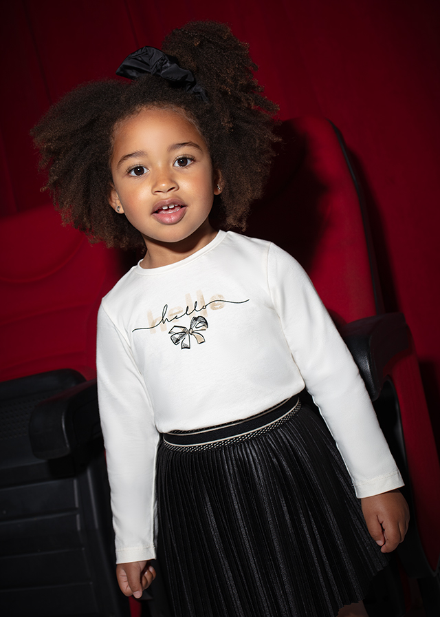 Dievčenské tričko s dlhým rukávom s čelenkou  - MYRL - t-shirt with scrunchie