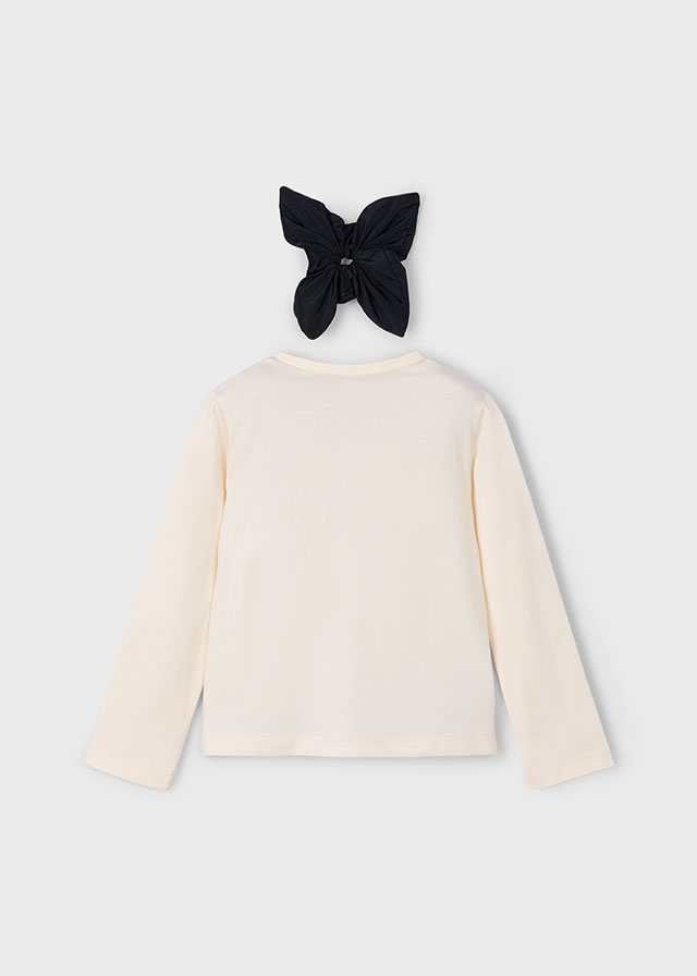 Dievčenské tričko s dlhým rukávom s čelenkou  - MYRL - t-shirt with scrunchie