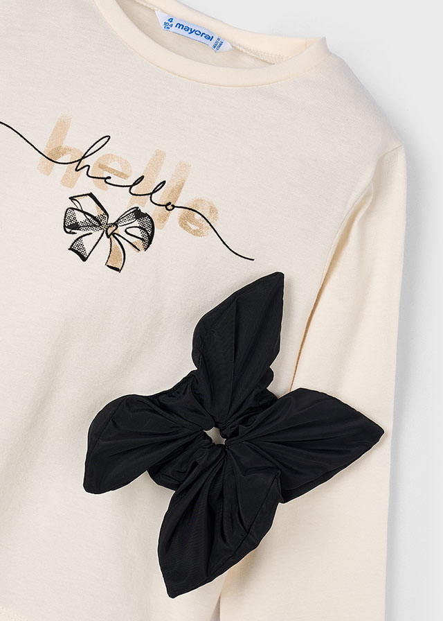 Dievčenské tričko s dlhým rukávom s čelenkou  - MYRL - t-shirt with scrunchie