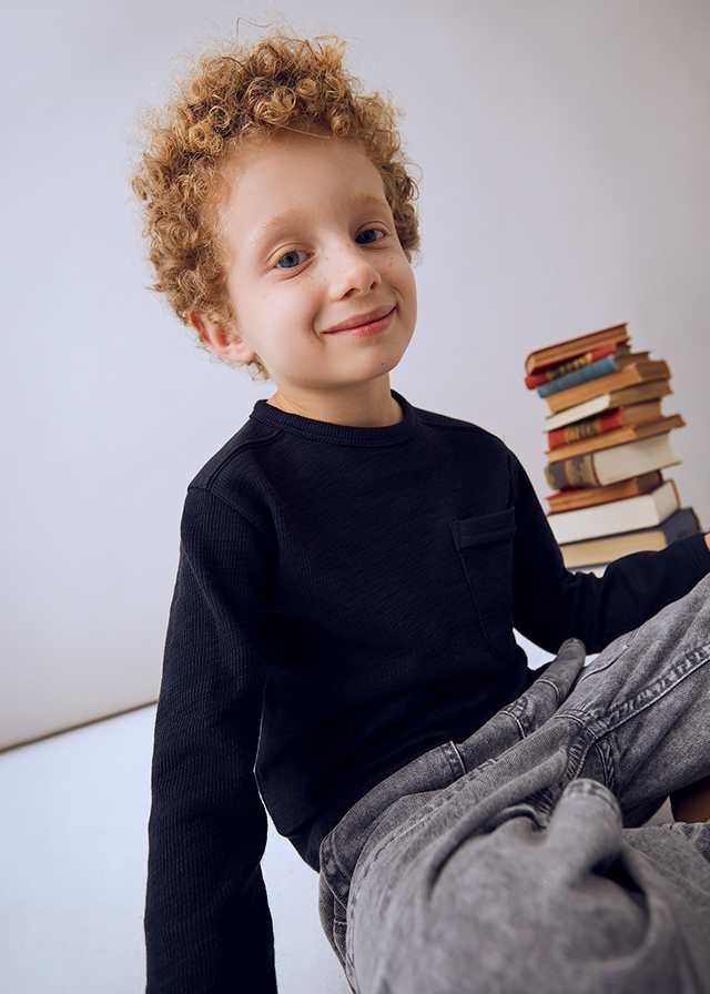 Chlapčenské tričko s dlhým rukávom - MYRL - plain long sleeved shirt