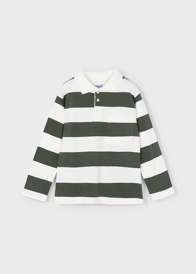 Chlapčenská polokošeľa s dlhým rukávom - MYRL - Striped Polo Shirt