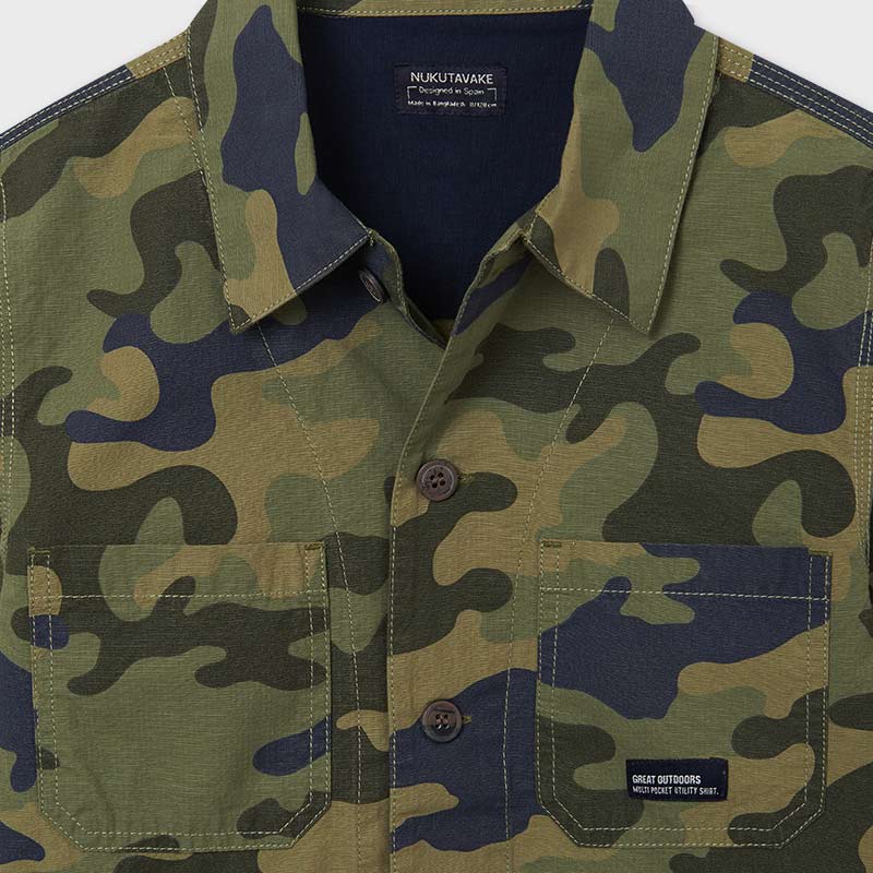 Chlapčenská košeľa s dlhým rukávom - Camo