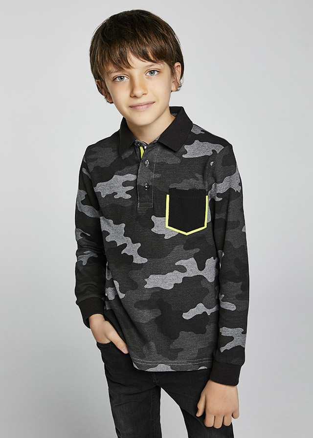 Chlapčenská polokošeľa s dlhým rukávom - MYRL - Camo