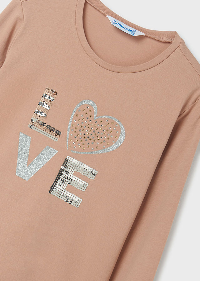 Dievčenské tričko s dlhým rukávom - M-MODA - LOVE