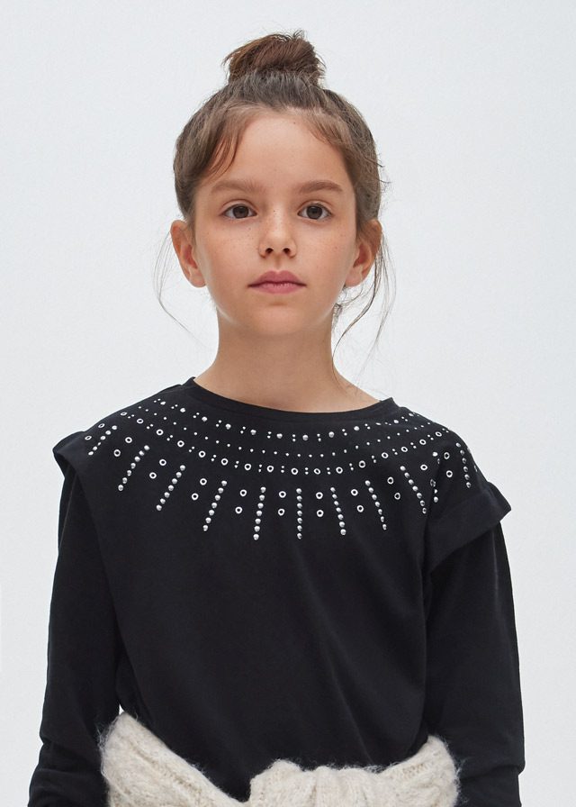 Dievčenské tričko s dlhým rukávom - MYRL - studs