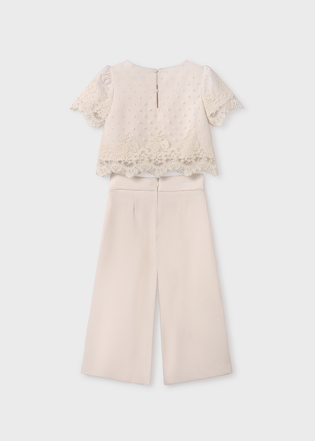 Dievčenská súprava  - Abel&Lula - Girl Top and Crepe Trousers Set