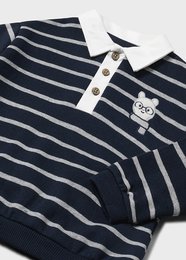 Chlapčenský pulóver - MYRL - Striped Jumper with Collar