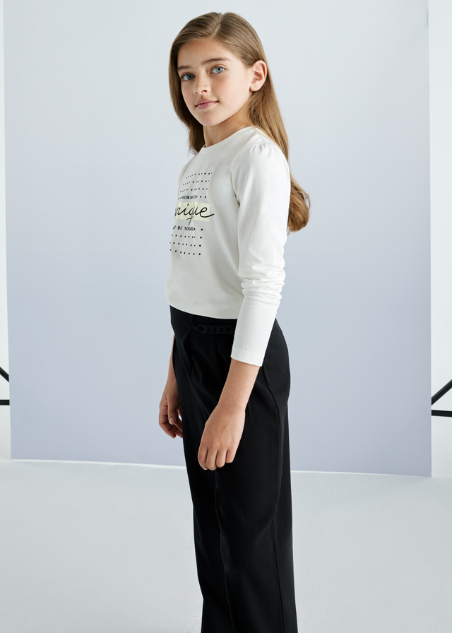Dievčenské tričko s dlhým rukávom - MYRL - Basic Print T-Shirt